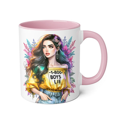 1-800-BOYS-LIE Chic Floral Accent Mug, 11oz Coffee Cup, Cute Gift for Her, Trendy Floral Drinkware, Ideal for Birthdays, Best Friend Gift, Unique [...]