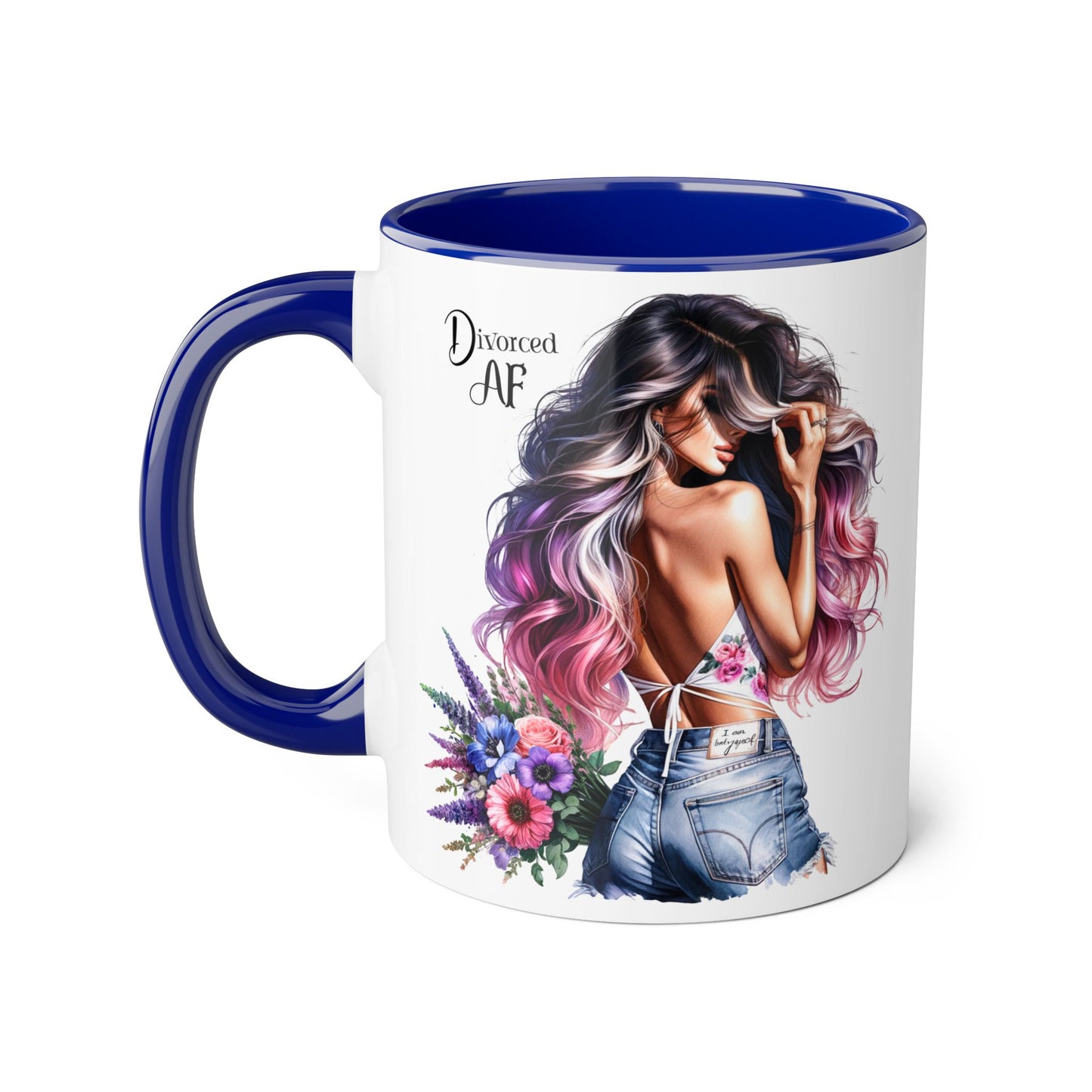 Dreamy Diva Accent Mug, Coffee Cup, Divorced AF Floral Design, Gift for Her, Unique Women’s Mug, Birthday Present, Relaxing Tea Cup