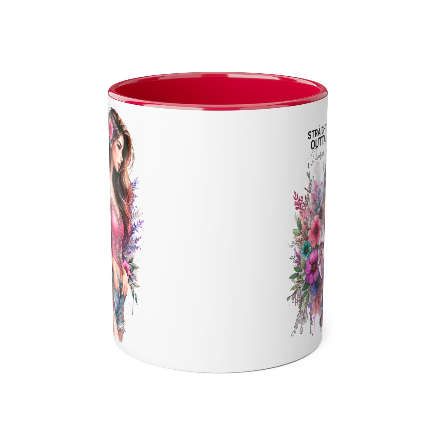 Straight Outta Divorced Humoristic Floral-Inspired Accent Mug, Perfect for Gifts, Home Decor, Coffee Lovers, Tea Enjoyers