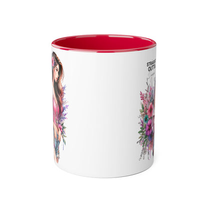 Straight Outta Divorced Humoristic Floral-Inspired Accent Mug, Perfect for Gifts, Home Decor, Coffee Lovers, Tea Enjoyers