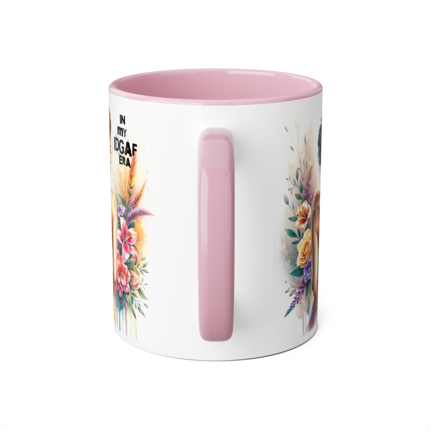 Bold Floral IDGAF Era Mug, Artistic Coffee Cup, Gift for Her, Self-Care, Coffee Lovers, Inspirational Drinkware