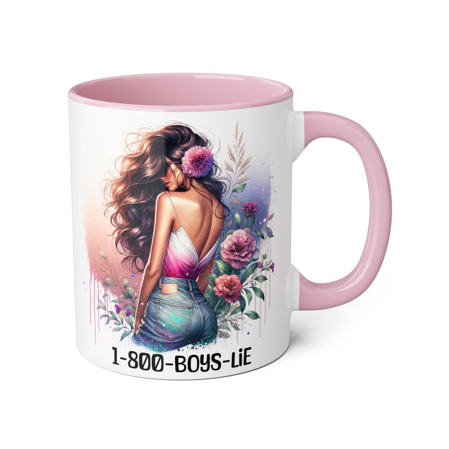 Chic Accent Mugs for Trendsetters, Floral Design Coffee Cup for Girls, 1-800-BOYS-LIE Gift for Friends, Cute 11oz Tea Mug, Stylish [...]