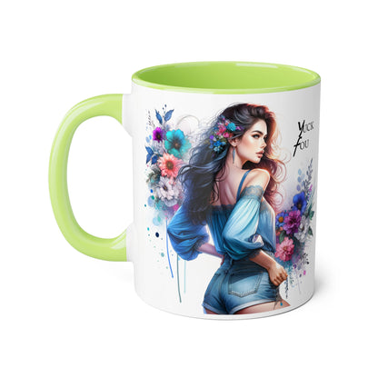 Yuck Fou Floral Graphic Accent Mug: Perfect Gift for Tea Lovers, Coffee Breaks, Home Decor, Inspirational Quotes, Mother's Day, Birthdays