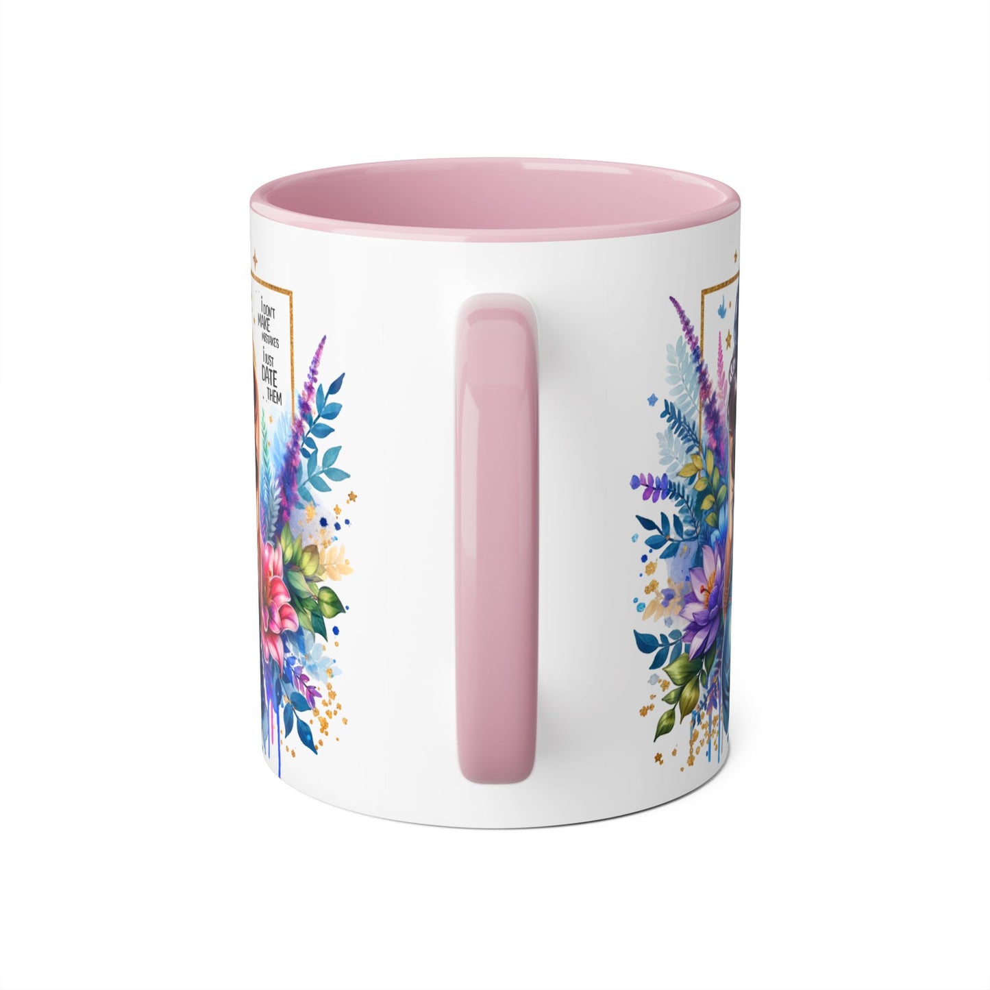 I Don't Make Mistakes, I Date Them Floral Aesthetic Mug, Vibrant Coffee Cup Gift, Boho Decor, Nature Lover, Inspirational Quote, Home Office Accessory