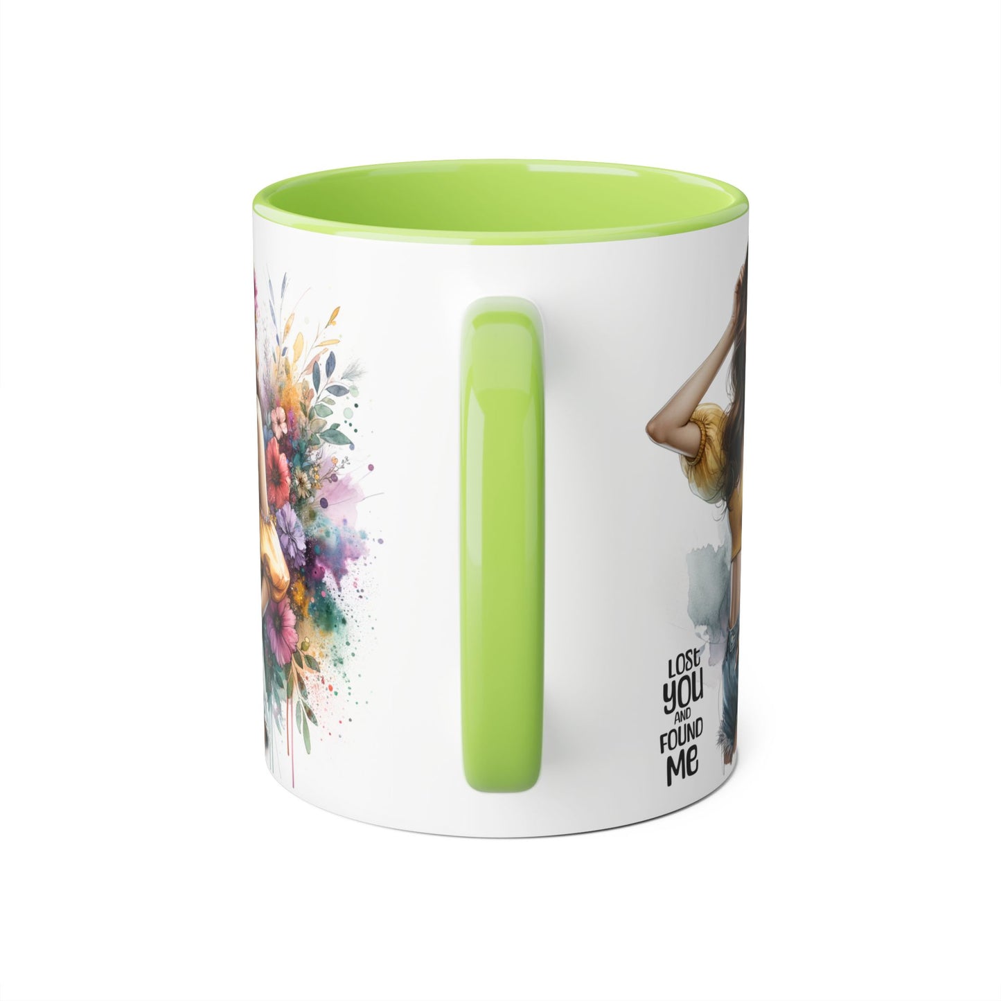 Lost You and Found Me Floral Accent Mug, Empowering Coffee Cup, Vibrant Gift for Friends, Motivational Drinkware, Perfect for Home or Office