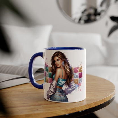 Thank U, Next Chic Coffee Mug, Trendy Drinkware, Stylish Gift for Her, Art-Inspired Accent Mug, Perfect for Birthdays, Home Decor, Coffee Lover