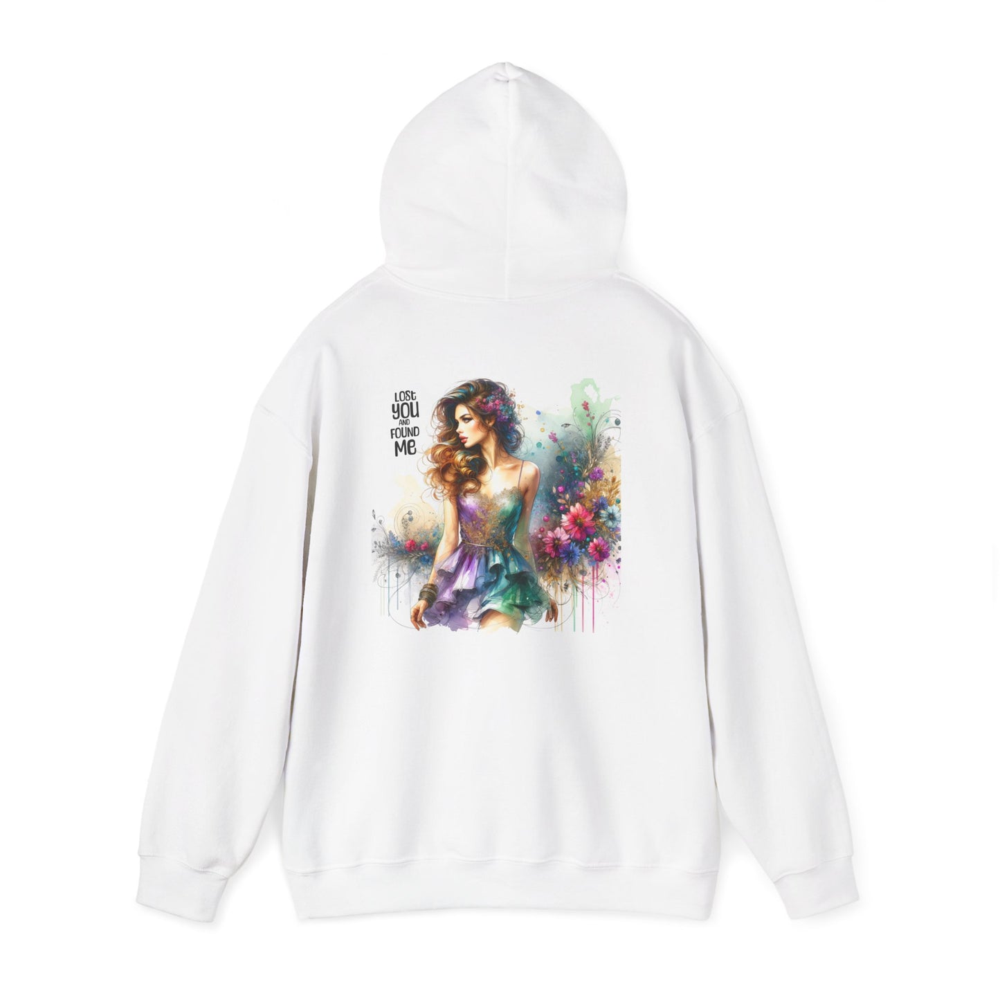 Lost You And Found Me Colorful Art-Print Hoodie, Vibrant Sweatshirt, Gift for Her, Stylish Layering, Comfortable Fashion, Perfect for Any Occasion