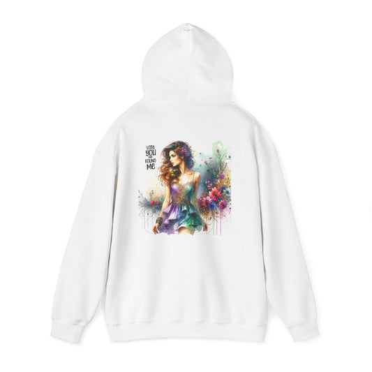 Lost You And Found Me Colorful Art-Print Hoodie, Vibrant Sweatshirt, Gift for Her, Stylish Layering, Comfortable Fashion, Perfect for Any Occasion