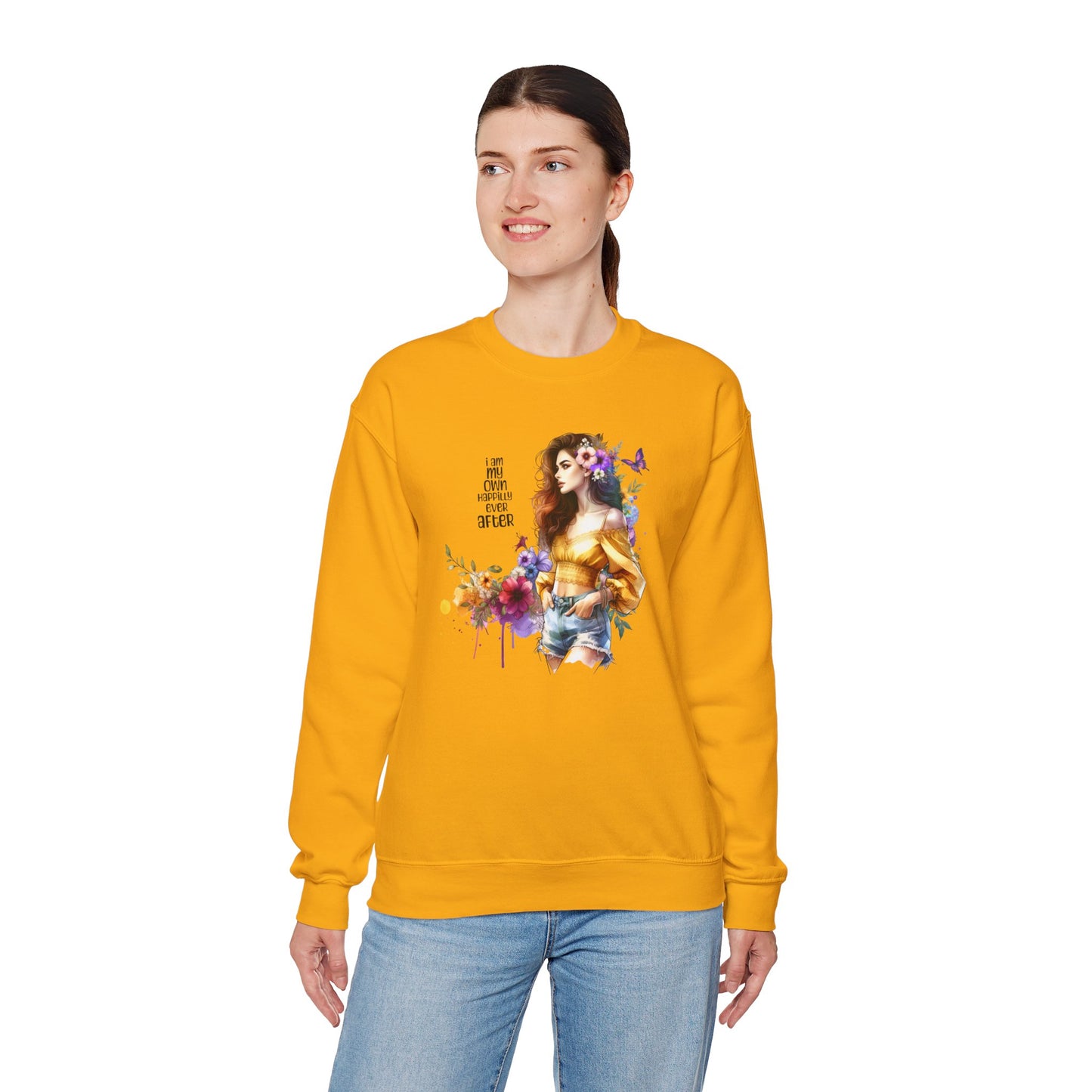 I Am My Own Happily Ever After  Artistic Unisex Heavy Blend™ Crewneck Sweatshirt - Perfect Gift for Artists, Creative Souls, Birthdays, Casual Wear, Art Lovers