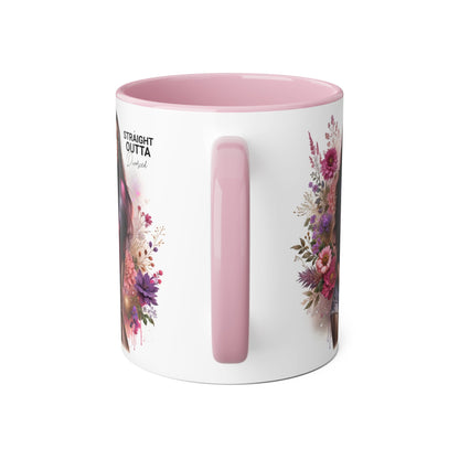 Straight Outta Divorced Humoristic Floral Portrait Accent Mug, Perfect Gift for Her, Coffee Lover, Home Decor, Stylish Drinkware, Mother's Day Gift, Inspirational Cup