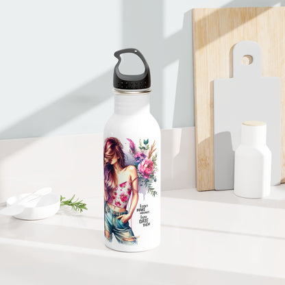 I Don't Make Mistakes, I Date Them Floral Art Water Bottle, Eco-Friendly Travel Mug, Personalized Gift for Her, Reusable Sports Bottle, Date Night Accessory