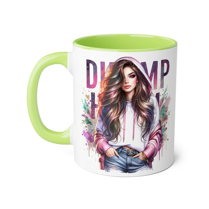 Colorful Dump Hair Mug | Trendy Coffee Cup, Unique Gift for Her, Inspirational Art, Fun Drinkware, Coffee Lovers