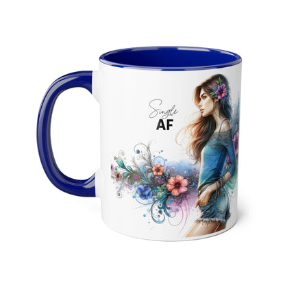 Stylish Accent Mug, Coffee Lover Gift, Floral Design Mug, Trendy Drinkware, Unique Gift for Her, Simple AF Mug