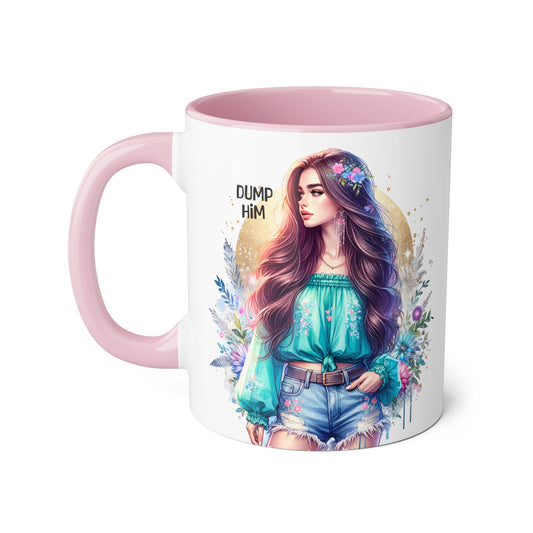 Empowered Woman Accent Mug, Inspirational Coffee Cup, Gift for Her, Motivational Mug, Art Mug for Friends, Self-Care