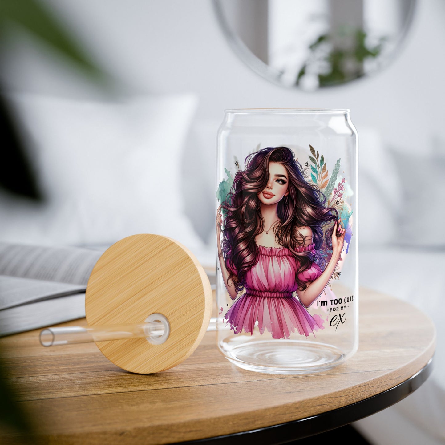I'm Too Cute For My Ex Whimsical Sipper Glass, Artistic Drinkware, Custom Straw Cup, Eco-Friendly Beverage Container, Summer Vibes, Unique Gift Idea, Party [...]