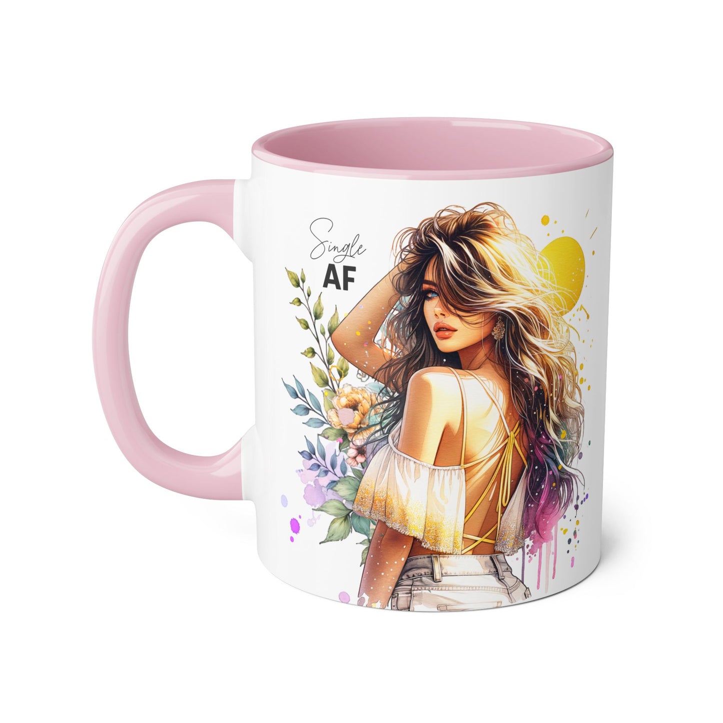 Single AF Chic Single AF Mug | Trendy Coffee Cup for Single Mood | Perfect Gift for Friends, Birthdays, Housewarming, Inspirational Decor