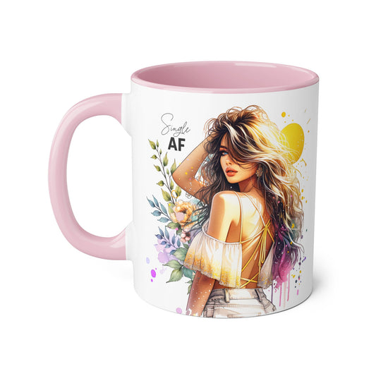 Single AF Chic Single AF Mug | Trendy Coffee Cup for Single Mood | Perfect Gift for Friends, Birthdays, Housewarming, Inspirational Decor