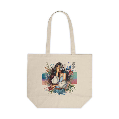 Lost You and Found Me Artistic Canvas Shopping Tote - Eco-Friendly Reusable Bag, Boho Chic, Beach, Grocery, Gift Idea