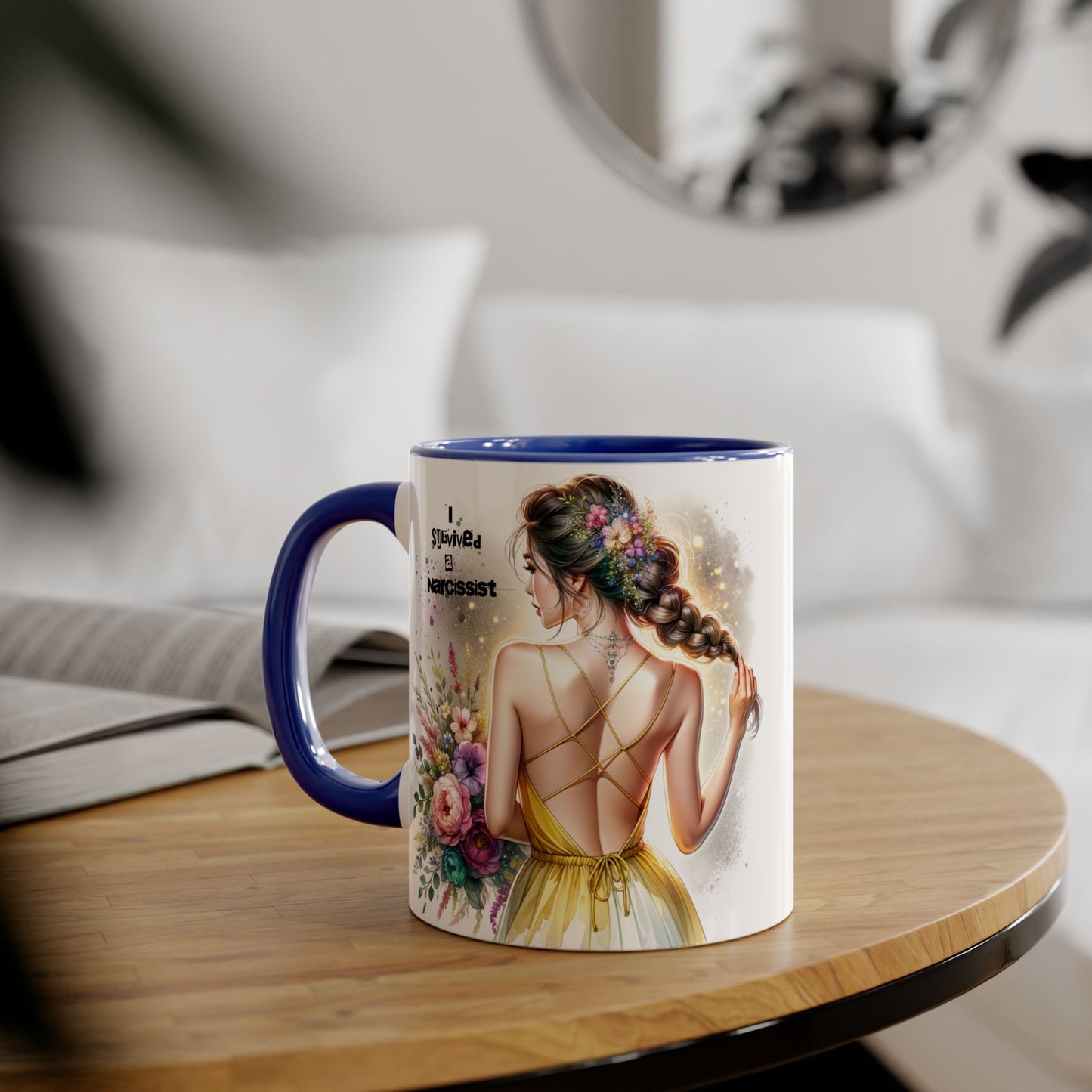 Floral Inspirational Mug, Gift for Friends, Self-Love Motivational Coffee Cup, Women's Empowerment, Birthday Present