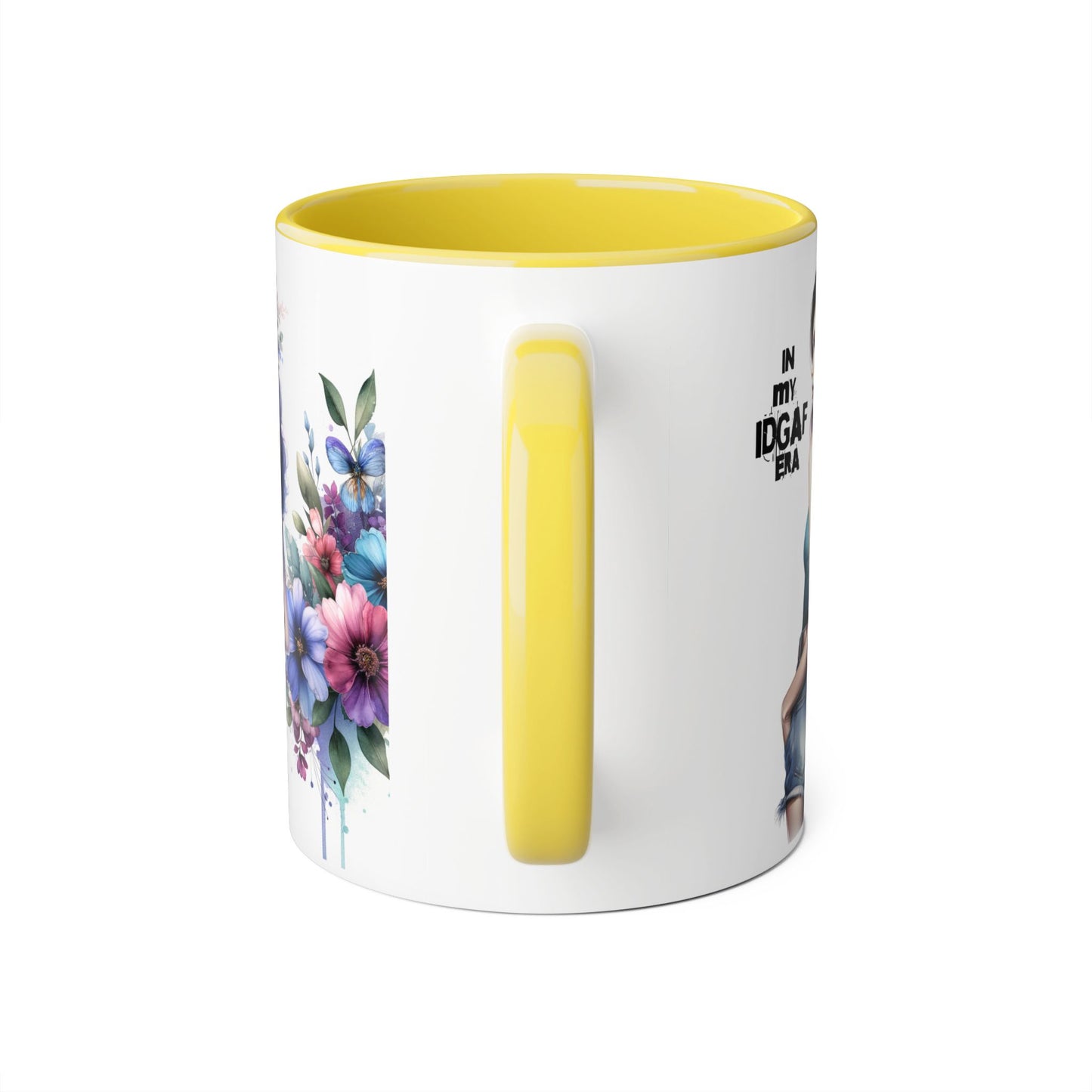 Bold Floral IDGAF Era Mug | Unique Coffee Gift | Retro Vibes | Sassy Tea Cup | Fun Home Decor | Statement Drinkware | 11oz Accent Mug