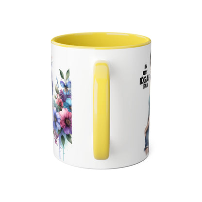 Bold Floral IDGAF Era Mug | Unique Coffee Gift | Retro Vibes | Sassy Tea Cup | Fun Home Decor | Statement Drinkware | 11oz Accent Mug