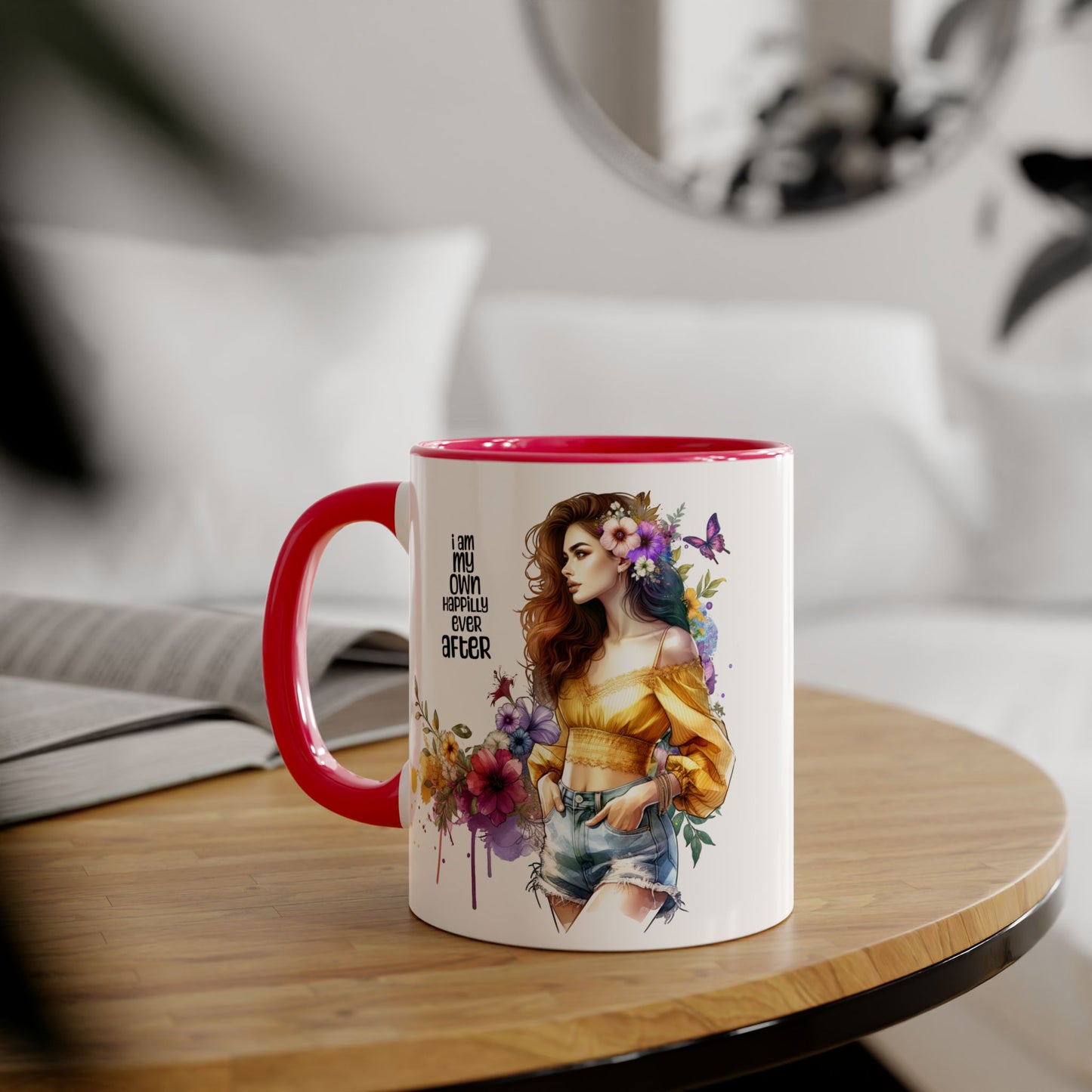 I Am My Own Happily Ever After Empowering Floral Mug, Perfect Gift for Self-Love, Coffee Lovers, or Celebrations like Birthdays and Weddings