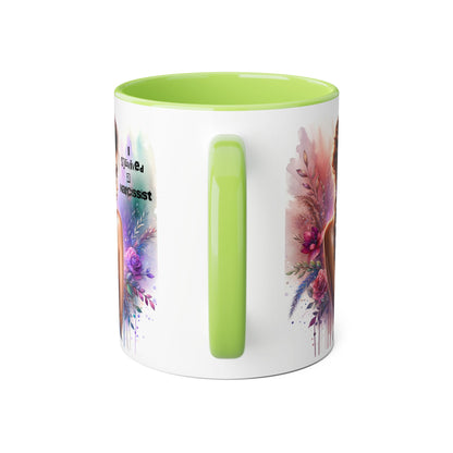 Artistic Accent Mug, Beautiful Coffee Cup, Unique Gift Idea, Home Décor, Self-Love Reminder, Floral Art Mug, Motivational Tea Cup