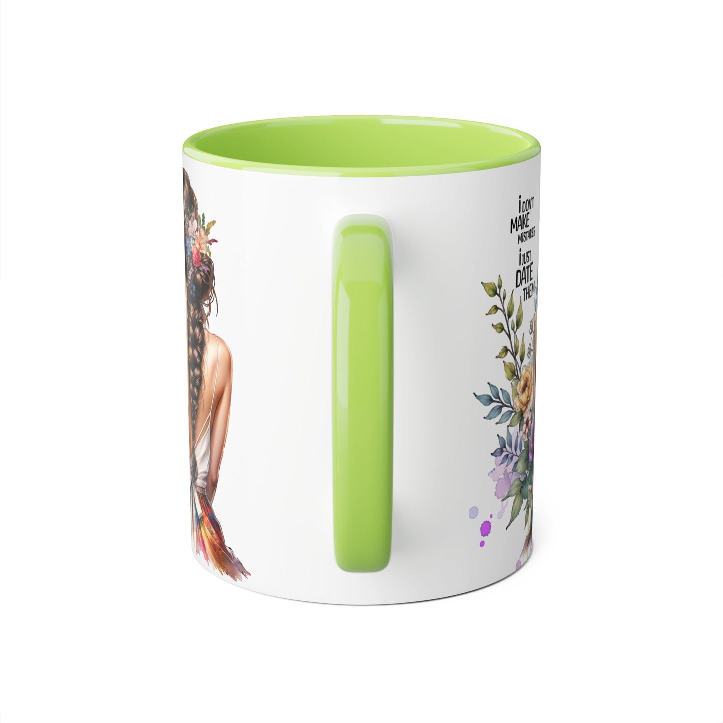I Don't Make Mistakes, I Date Them Funny Floral Accent Mug, Motivational Coffee Cup, Gift for Her, Friendship Mug, Unique Drinkware, Home & Kitchen Decor