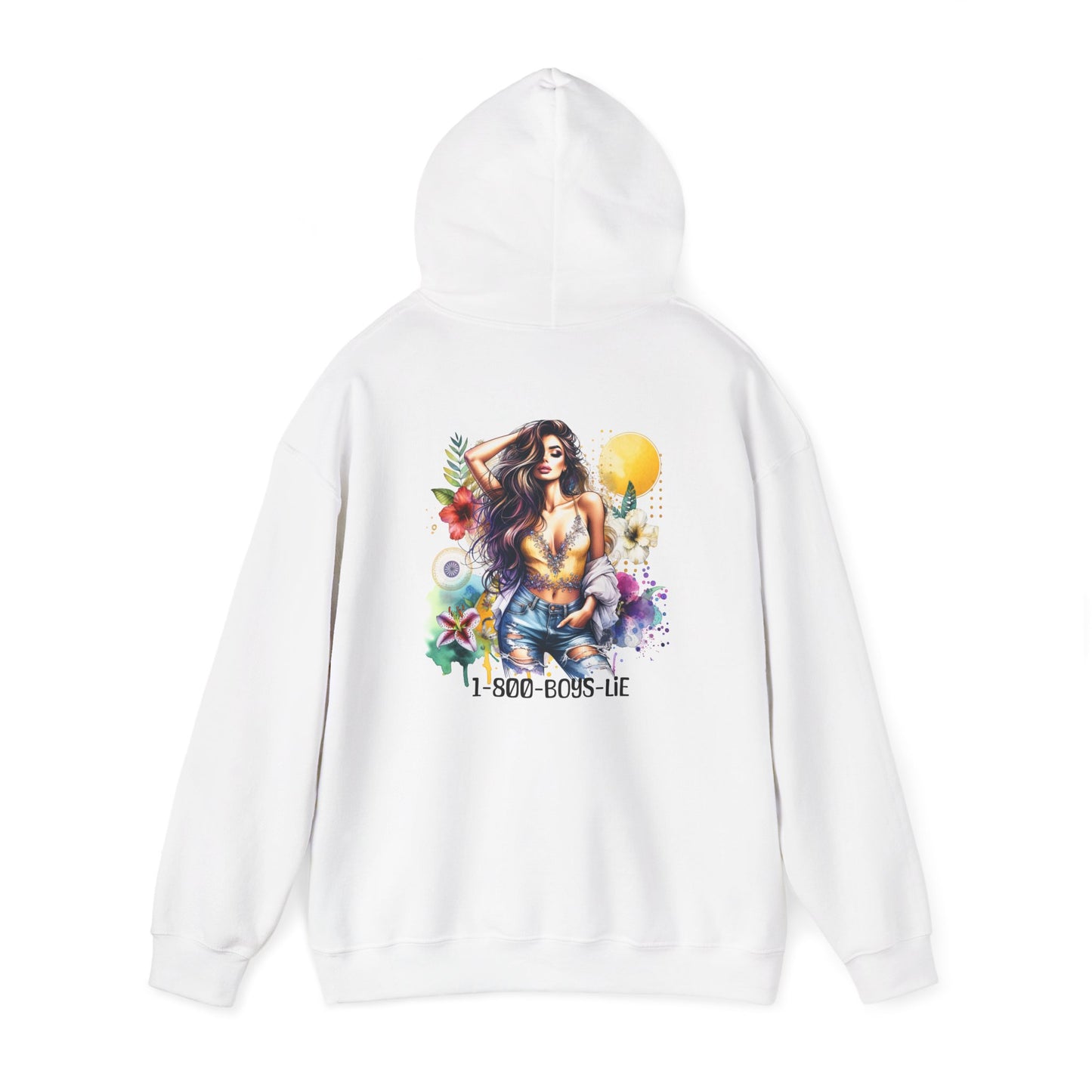 1-800-Boys-Lie Vibrant Floral Sweatshirt for Free Spirits, Comfortable Hoodie, Great for Spring, Casual Wear, Gift for Friends