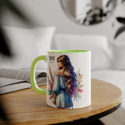 Straight Outta Divorced Humoristic Artistic Accent Mug -  Inspiring Gift for Her, Coffee Tea Cup, Home & Kitchen Decor, Personalized Unique Gift