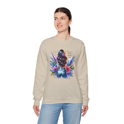 I'm Too Cute For My Ex Floral Art Crewneck Sweatshirt - Stylish, Cozy Unisex Sweatshirt for Casual Wear, Gift for Her, Fashion Trend, Inspirational Quote