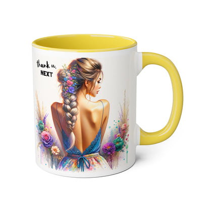 Thank U, Next Colorful Floral Thank You Mug - Perfect Gift for Friends, Birthdays, Celebrations, Coffee Lovers, Tea Time