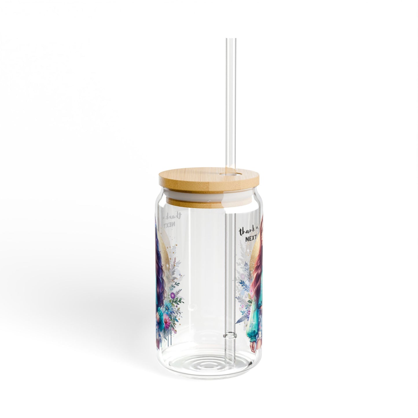 Thank U, Next Bohemian Sipper Glass 16oz - Artistic Drinkware, Summer Vibes, Gift for Her, Eco-Friendly, Home Decor