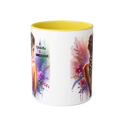 Artistic Accent Mug, Beautiful Coffee Cup, Unique Gift Idea, Home Décor, Self-Love Reminder, Floral Art Mug, Motivational Tea Cup