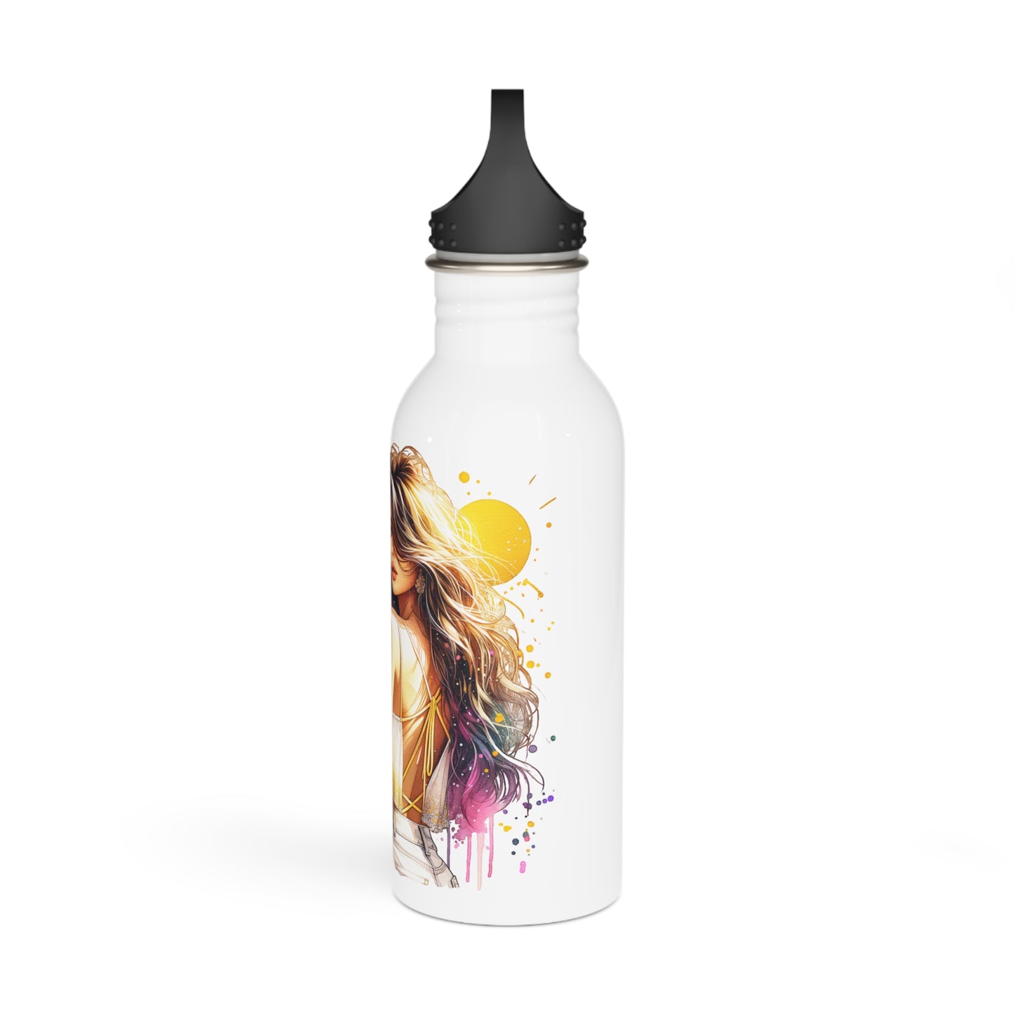 I Am My Own Happily Ever After Stylish Stainless Steel Water Bottle, Eco-Friendly Gift, Floral Design, Inspirational Quote, Outdoor Adventure and Fitness Gear