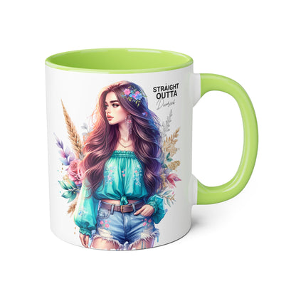Straight Outta Divorced Humoristic Vibrant Floral Accent Mug, Straight Outta Design, Gift for Coffee Lovers, Boho Home Decor, Ideal for Birthdays, Celebrations, Enjoy [...]