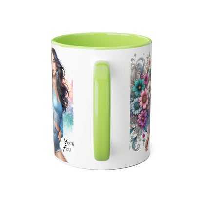 Yuck Fou Artistic Accent Mug, Floral Coffee Cup, Unique Gift for Her, Decorative Drinkware, Birthday Present, Home Décor
