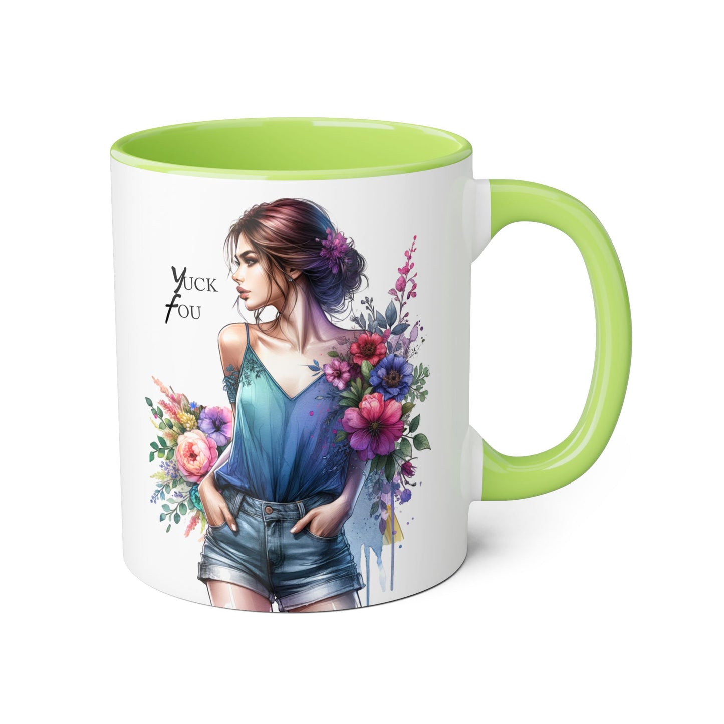 Yuck Fou Floral Art Accent Mug | Stylish Gift for Coffee Lovers, Housewarming, Birthdays, Creative Decor
