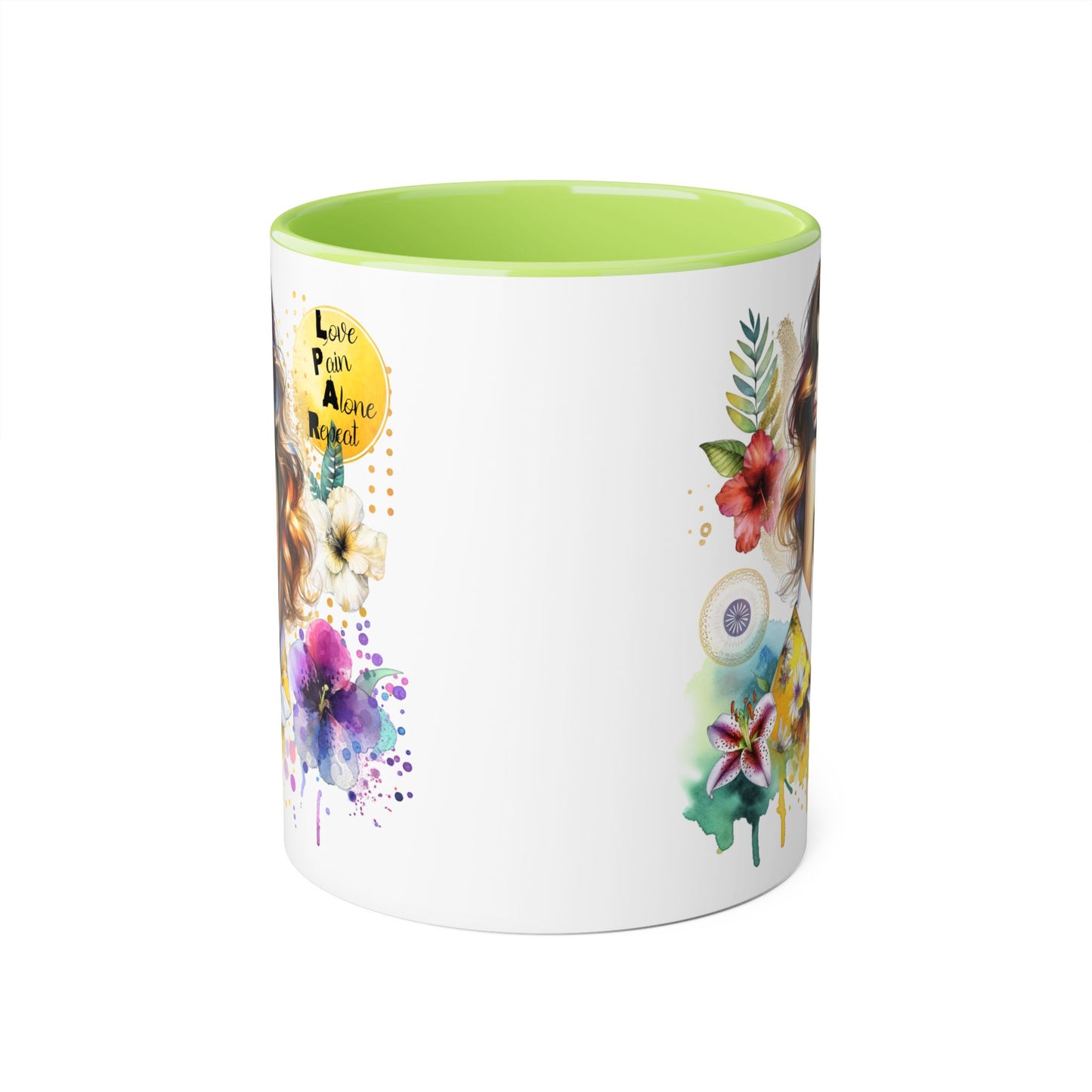 Vibrant Floral Accent Mug, Inspirational Coffee Cup, Gift for Her, Boho Art Mug, Unique Tea Mug, Home Decor