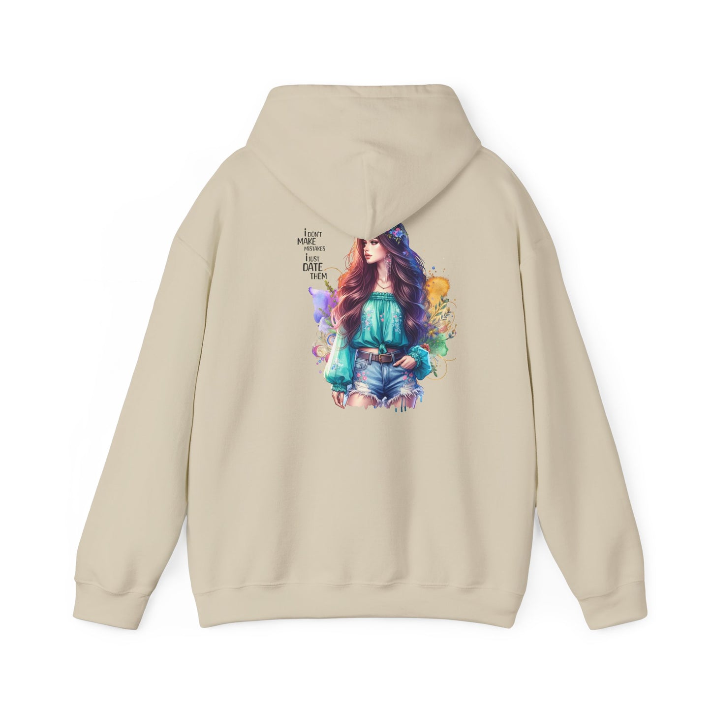 I Don`t  Make Mistakes, I Just Date Them Vibrant Artistic Hoodie - Unisex Heavy Blend™ Hooded Sweatshirt, Casual Wear, Gifts for Art Lovers, Cozy Lounging, Unique Fashion