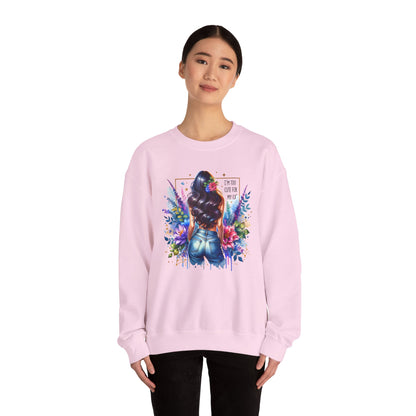 I'm Too Cute For My Ex Floral Art Crewneck Sweatshirt - Stylish, Cozy Unisex Sweatshirt for Casual Wear, Gift for Her, Fashion Trend, Inspirational Quote