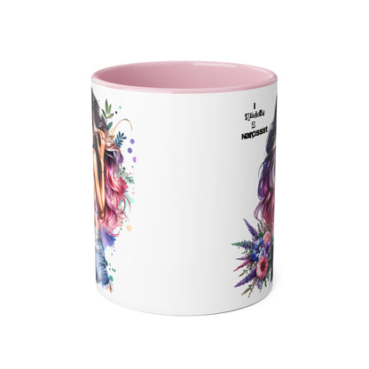 Chic Floral Accent Mug, Inspirational Gift, Ideal for Coffee Lovers, Home Decor, Unique Birthday Gift, Stylish Ceramic Cup
