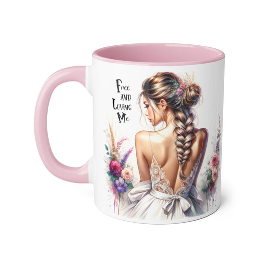 Bohemian Accent Mug with Floral Design | Free and Loving Me | Perfect Gift for Her, Wedding, or Everyday Use
