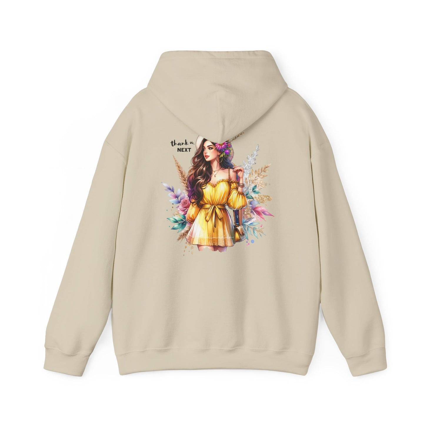 Thank U, Next Bohemian Chic Hoodie - Relaxed Fit Unisex Sweatshirt, Casual Style, Everyday Wear, Gift for Her, Art-Inspired Apparel