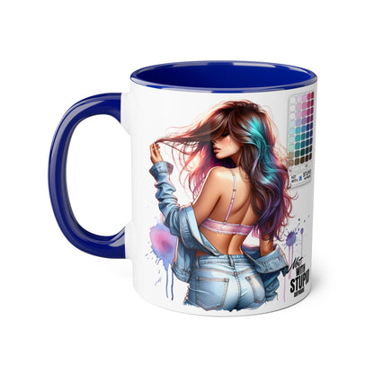 Not With Stupid Anymore Humoristic Vibrant Accent Mug - Perfect Gift for Creative Souls, Quirky Coffee Lover, Art Enthusiast, Birthday, or Just Because