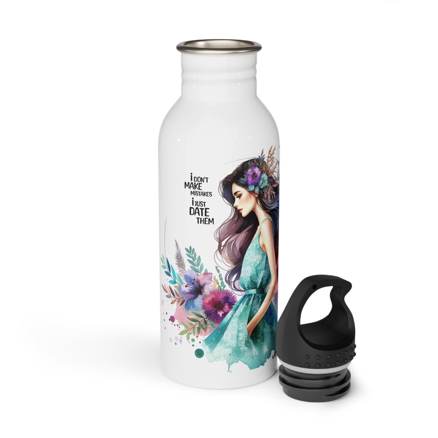 I Don't Make Mistakes, I Date Them Stylish Stainless Steel Water Bottle with Floral Design, Eco-Friendly Gift for Nature Lovers, Hydration Travel Companion, Fitness [...]