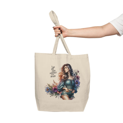 I Am My Own Happily Ever After Floral Art Canvas Tote Bag | Eco-Friendly Shopper | Gift for Her | Sustainable Carryall | Beach Bag | Market Tote | Everyday Essentials