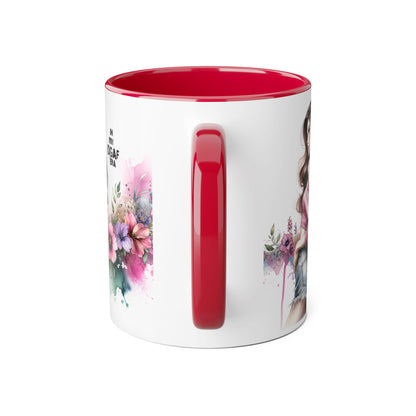 Chic Floral Accent Mug, In My IDGAF Era Coffee Cup, Gift for Her, Stylish Tea Mug, Fun Drinkware for Home & Office