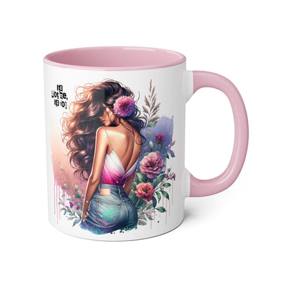 It's Not Me, It's You Humoristic Boho Floral Accent Mug - Inspirational Coffee Cup, Gift for Her, Home Decor, Art Mug, Motivational Drinkware