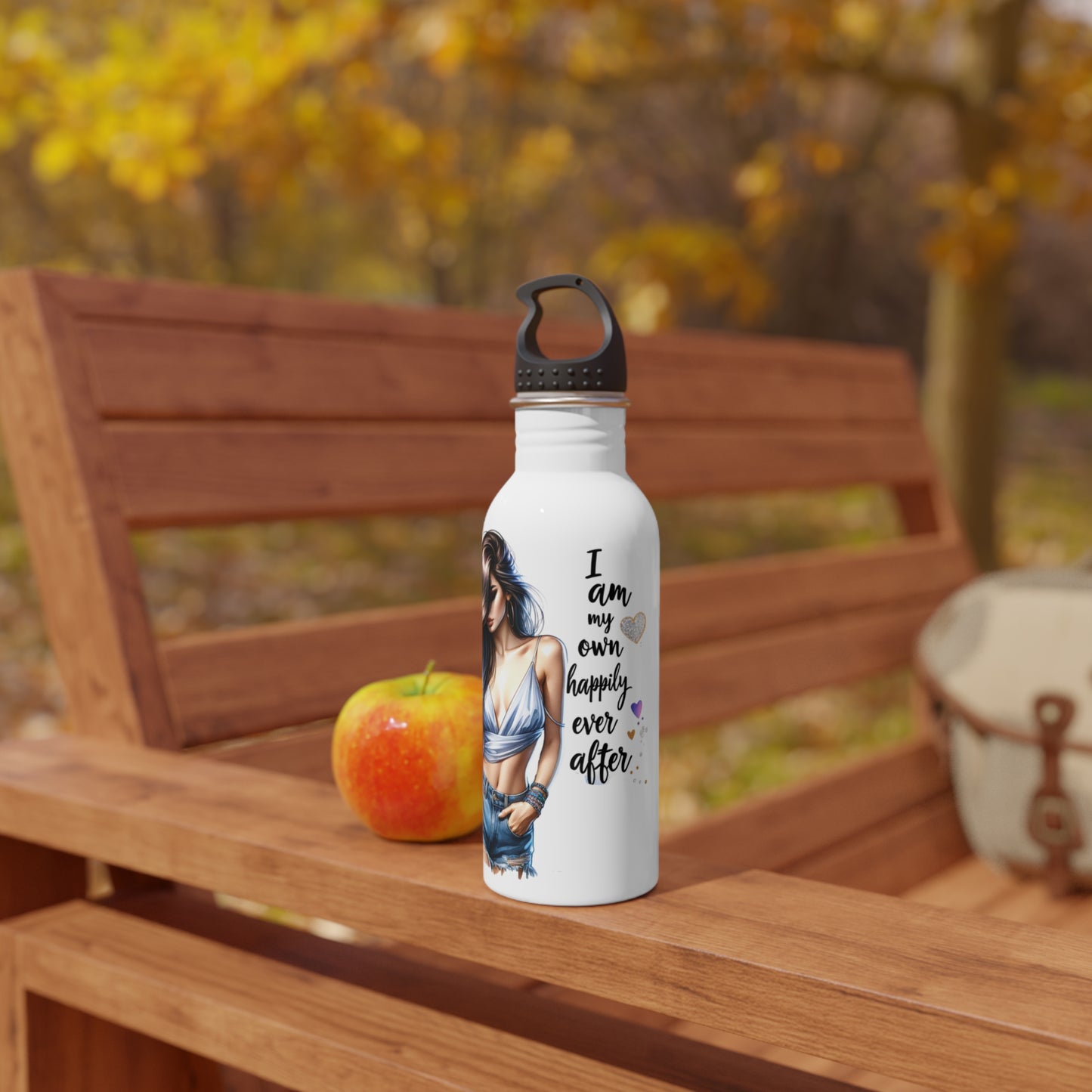 Motivational Stainless Steel Water Bottle - "I Am My Own Happily Ever After"